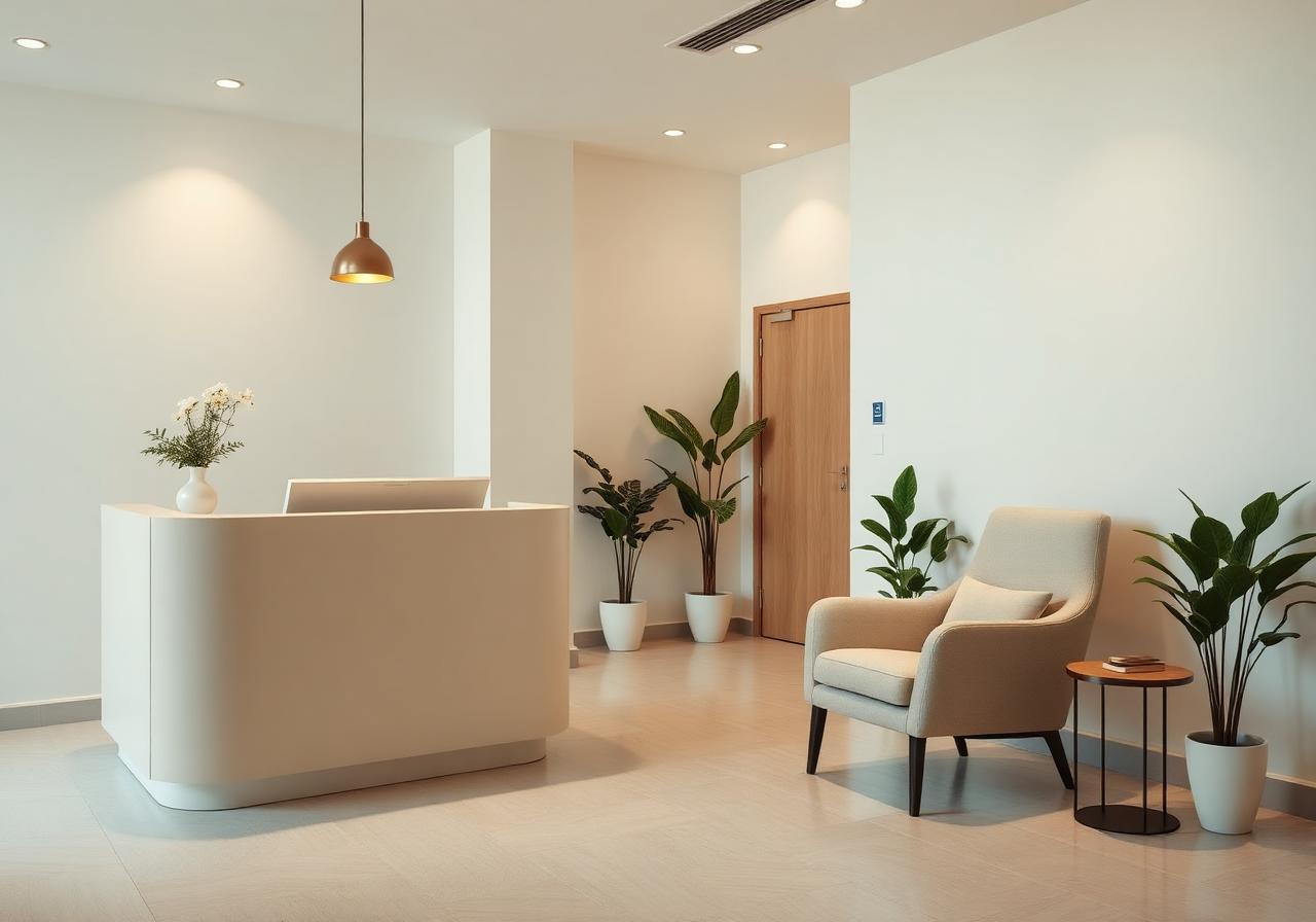 Recepção da clínica DDB Estética em Vila Velha, ES